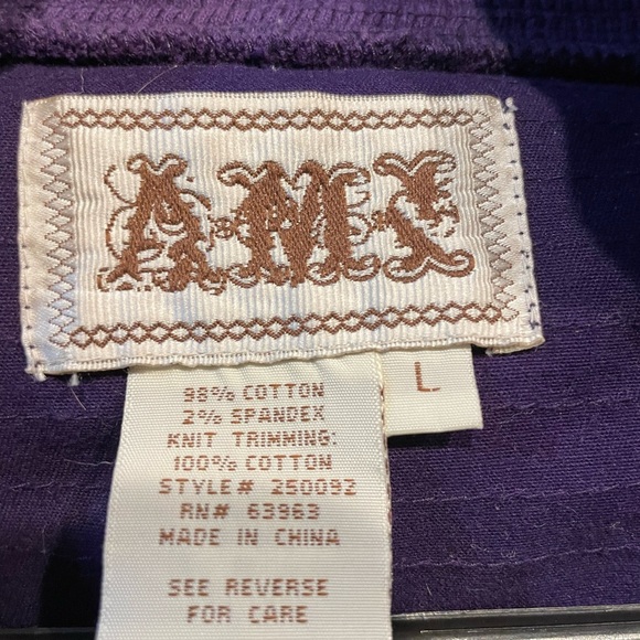 Ami Purple Utility Jacket with Gold Details vintage Y2K size large - Picture 3 of 3